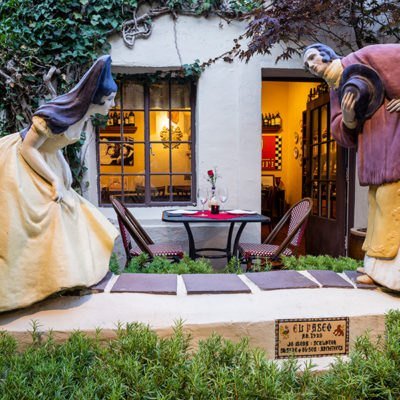 The Greeting, a historic statue by California artist Jo Mora, set for two